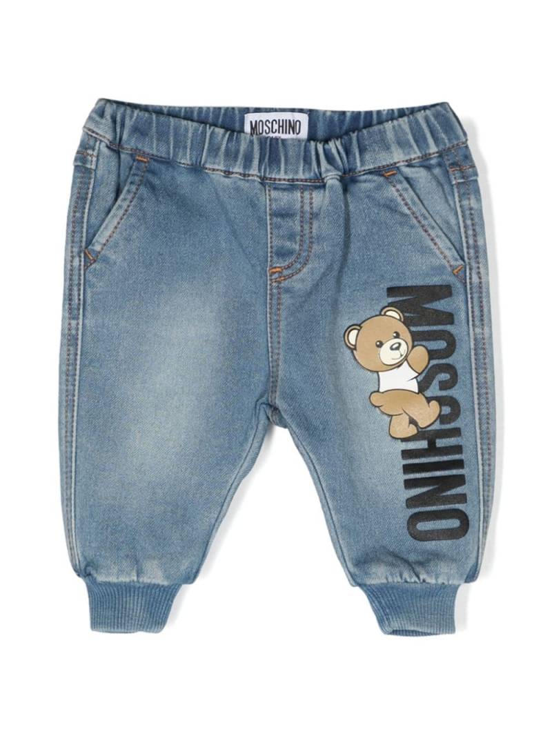 Moschino Kids Tapered-Jeans mit Teddy-Motiv - Blau von Moschino Kids