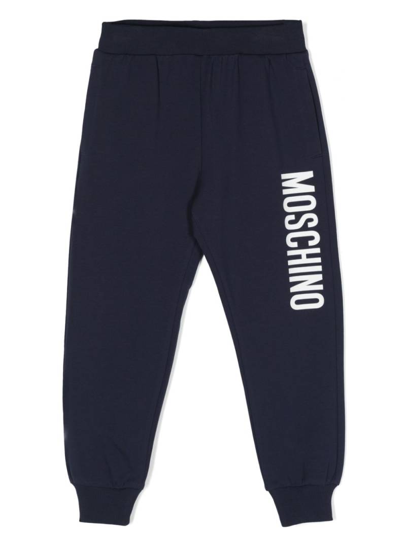 Moschino Kids Tapered-Jogginghose mit Logo-Print - Blau von Moschino Kids