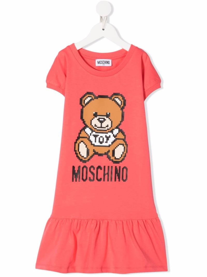 Moschino Kids T-Shirtkleid mit Teddy - Rosa von Moschino Kids