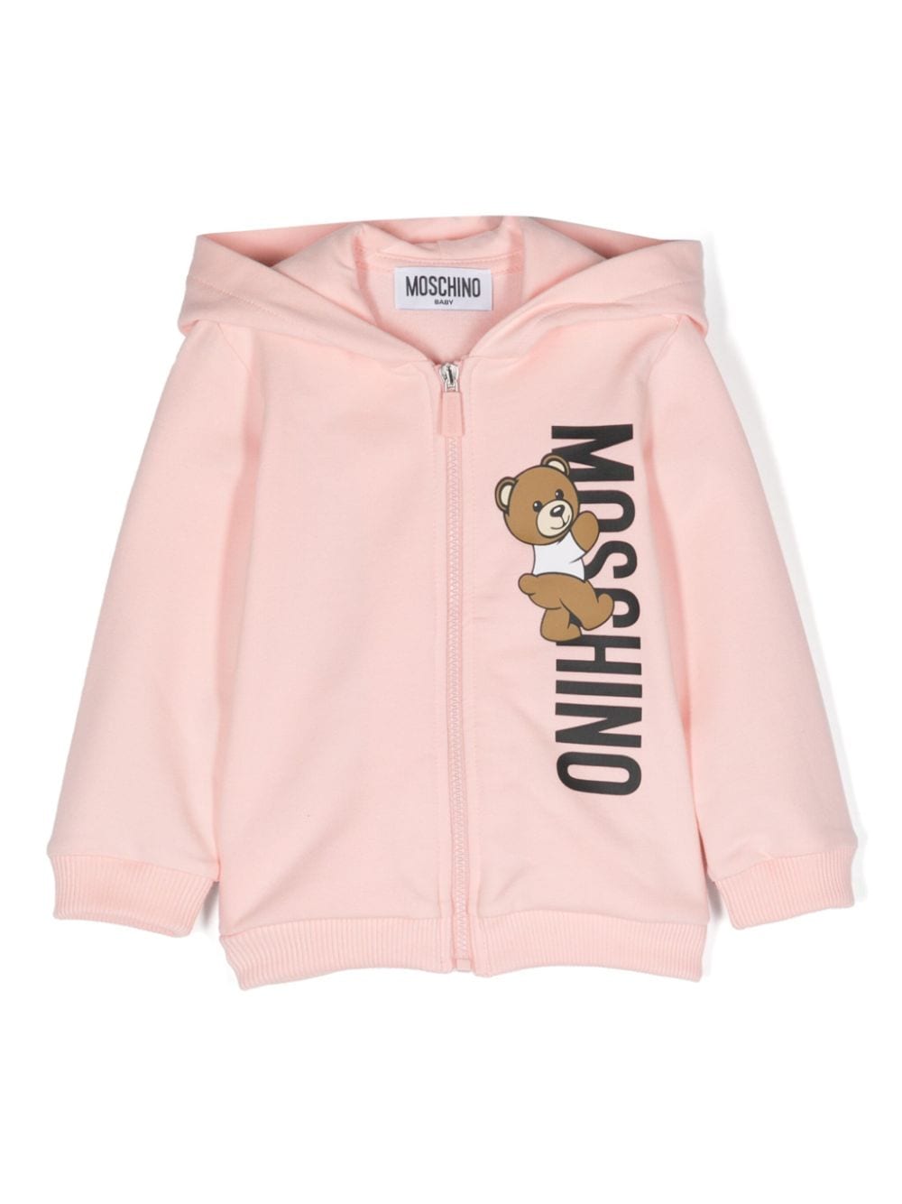 Moschino Kids Baumwoll-Kapuzenjacke mit Teddy - Rosa von Moschino Kids