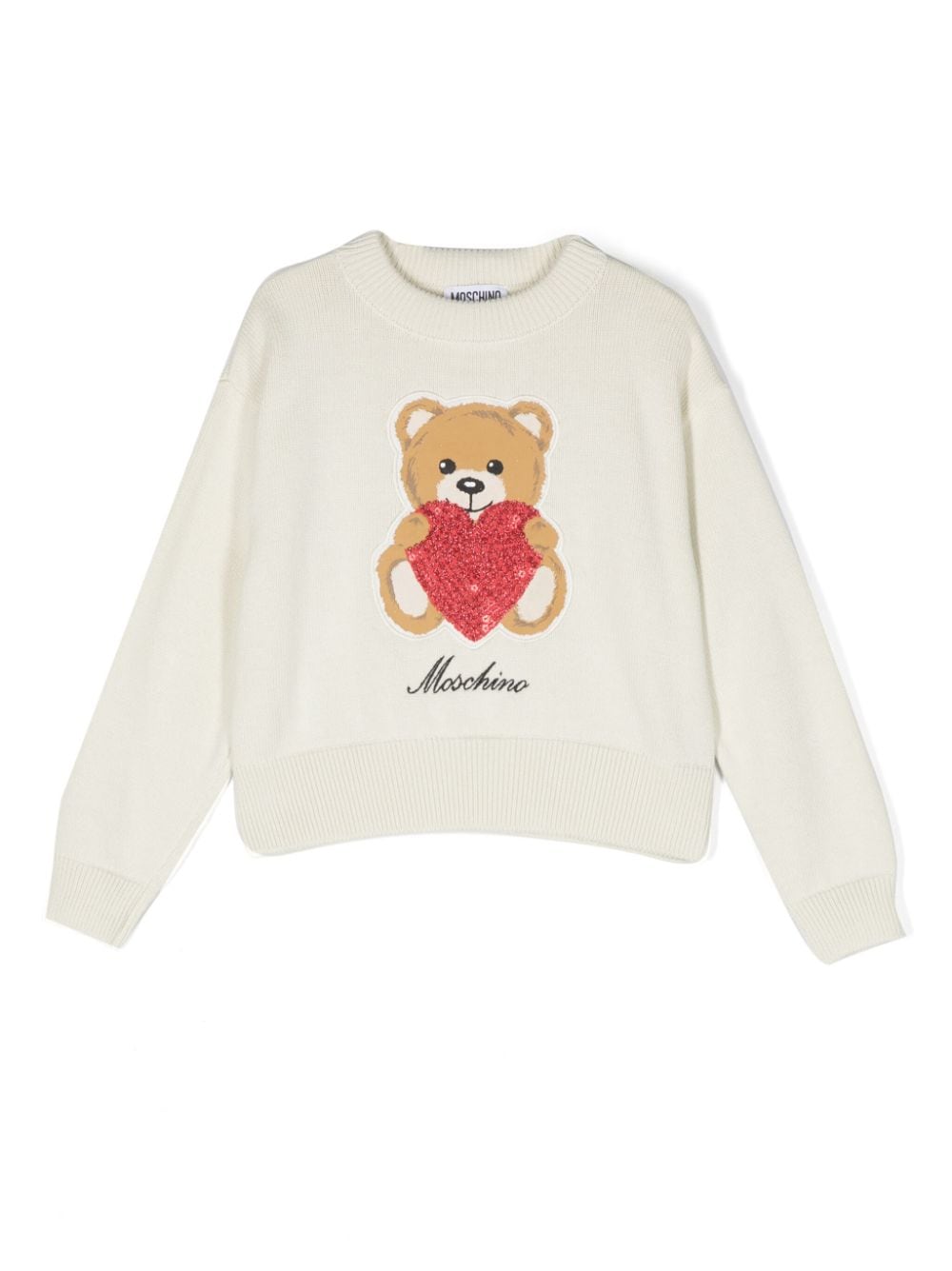 Moschino Kids Pullover mit Teddy-Stickerei - Weiß von Moschino Kids