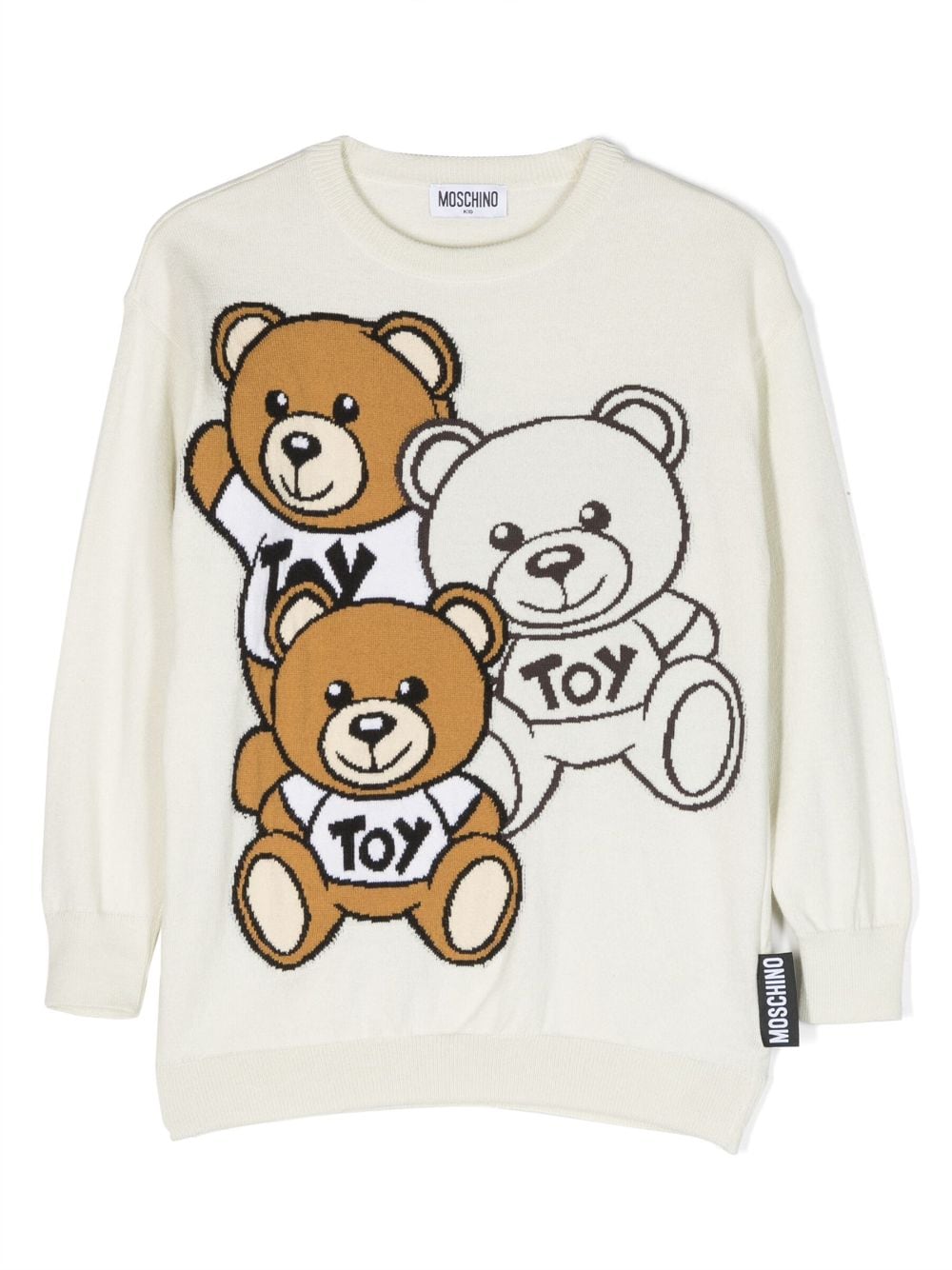 Moschino Kids Fein gestrickter Pullover mit Teddy - Nude von Moschino Kids