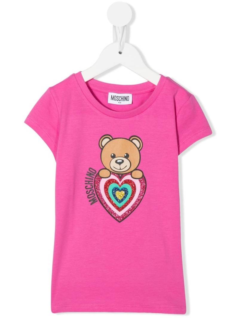 Moschino Kids T-Shirt mit Herz-Motiv - Rosa von Moschino Kids