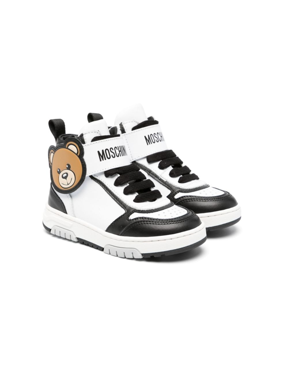 Moschino Kids High-Top-Sneakers mit Teddy - Weiß von Moschino Kids