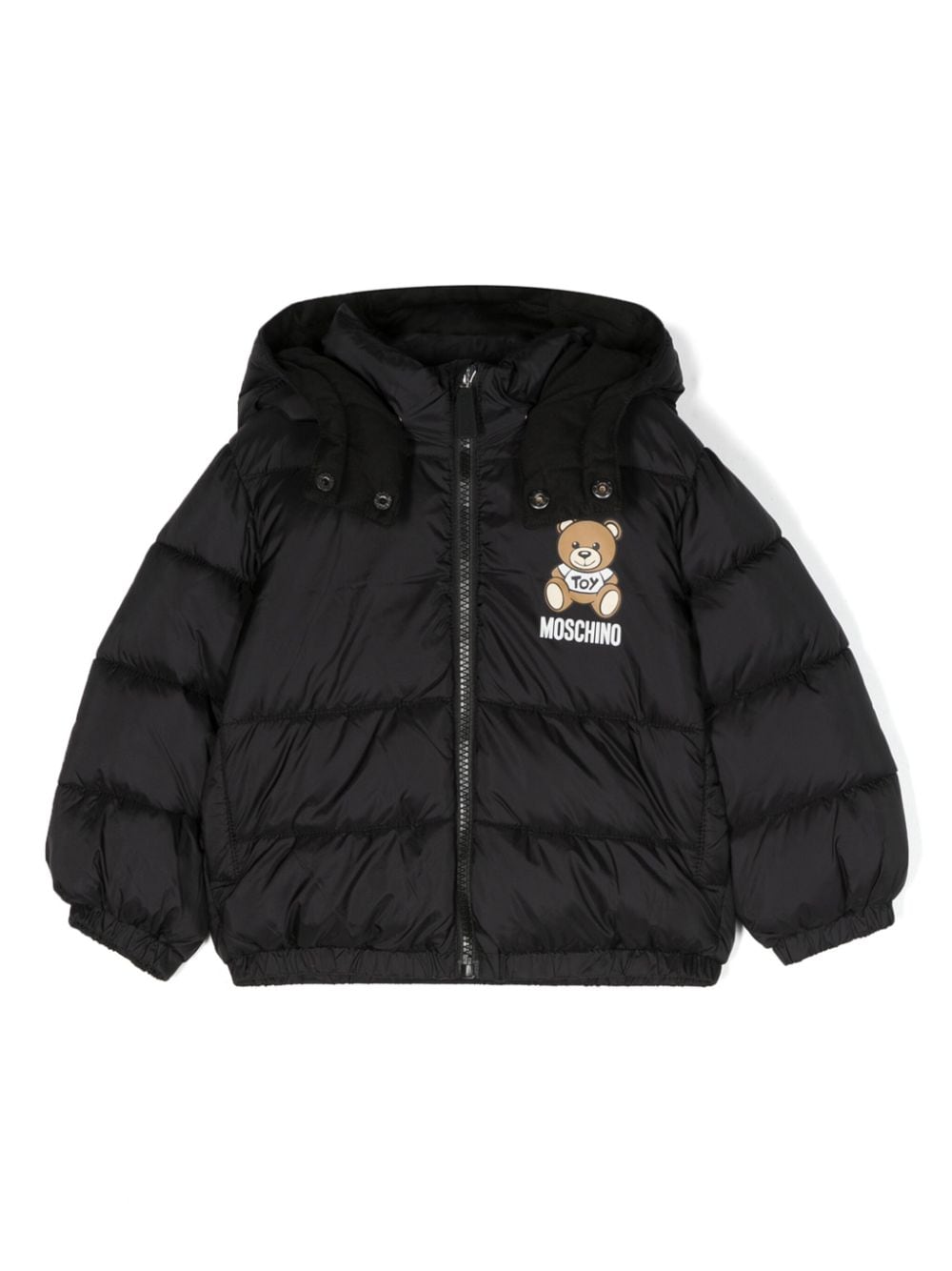 Moschino Kids Gefütterte Kapuzenjacke mit Teddy - Schwarz von Moschino Kids