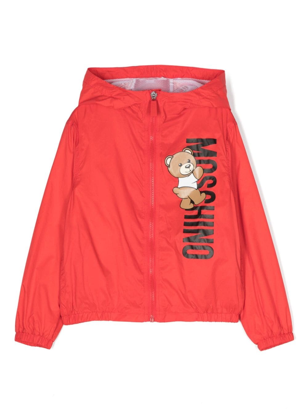 Moschino Kids Kapuzen-Regenjacke mit Teddy - Rot von Moschino Kids