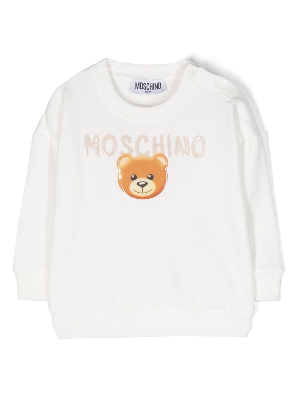 Moschino Kids Sweatshirt aus Jersey-Fleece mit Teddy - Weiß von Moschino Kids