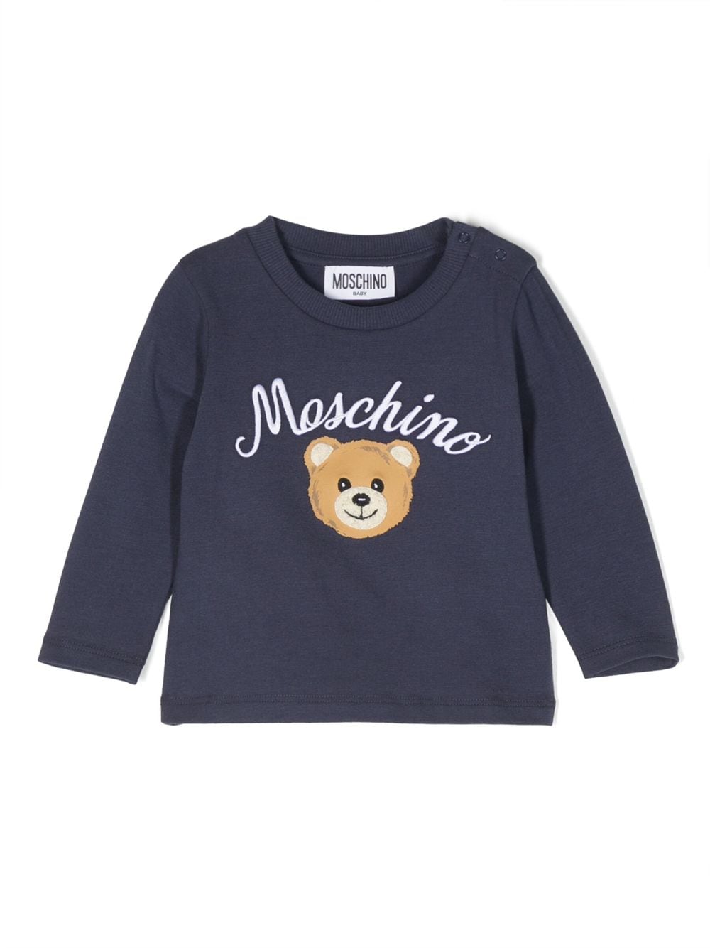 Moschino Kids Langarmshirt mit Teddy-Motiv - Blau von Moschino Kids