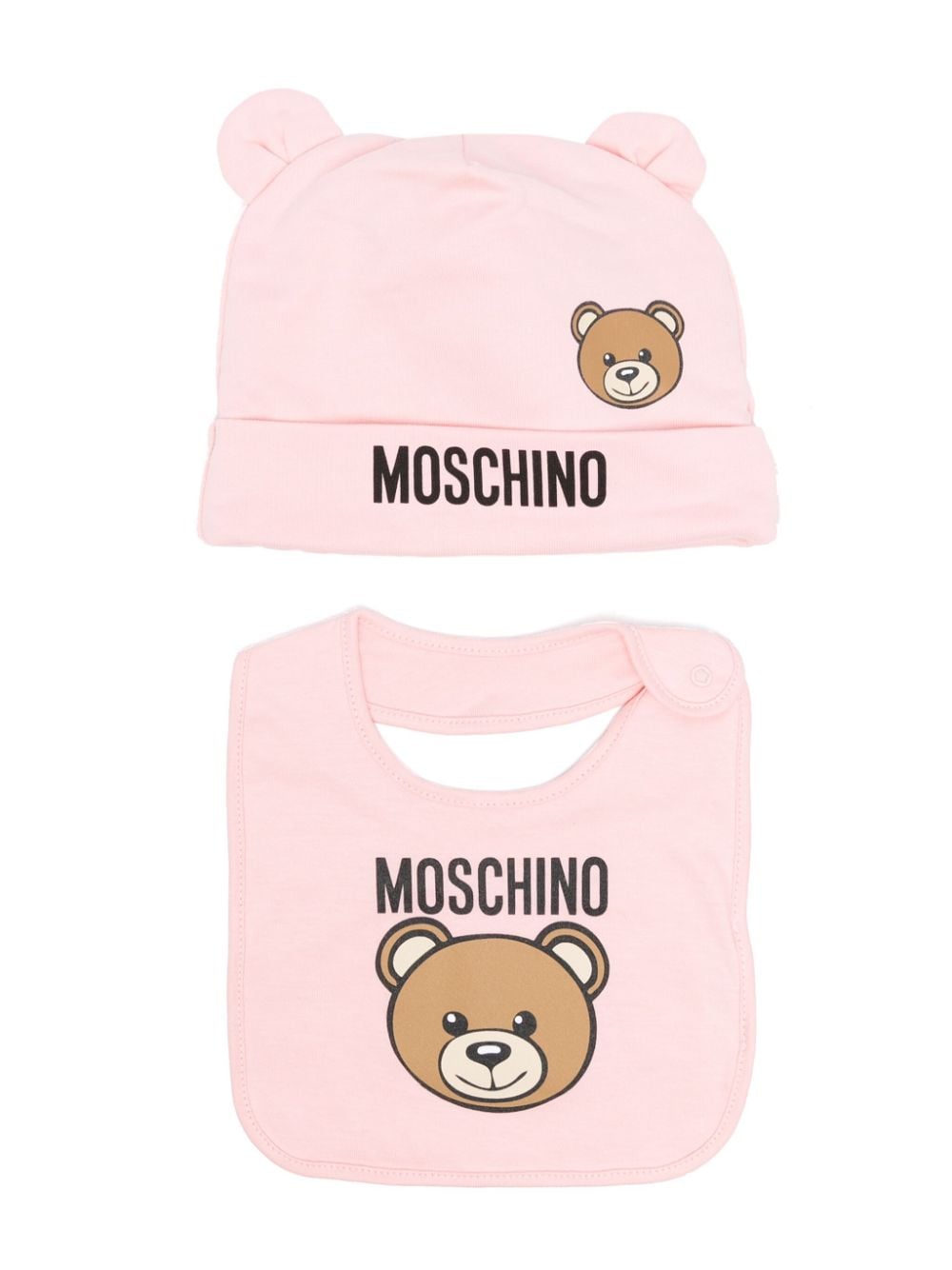 Moschino Kids Bommelmützen-Set mit Teddy-Motiv - Rosa von Moschino Kids