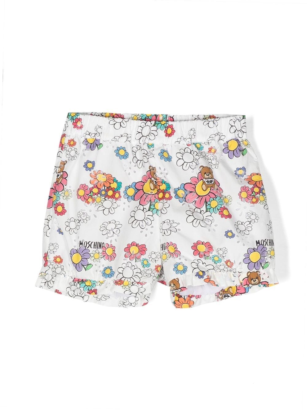 Moschino Kids Shorts mit Rüschensaum - Weiß von Moschino Kids