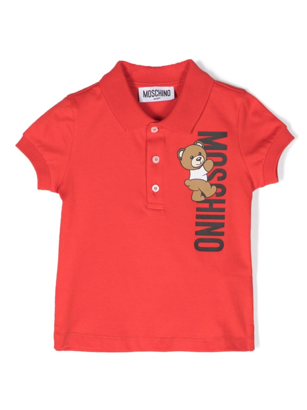 Moschino Kids Poloshirt mit Teddy-Print - Rot von Moschino Kids