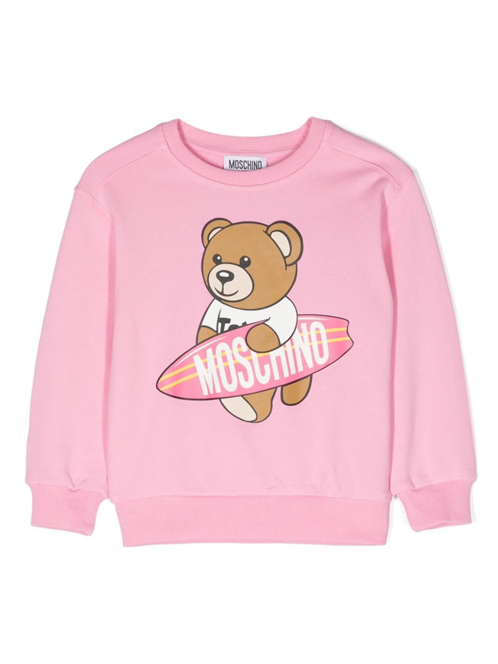 Moschino Kids Teddy Bear-print cotton sweatshirt - Rosa von Moschino Kids