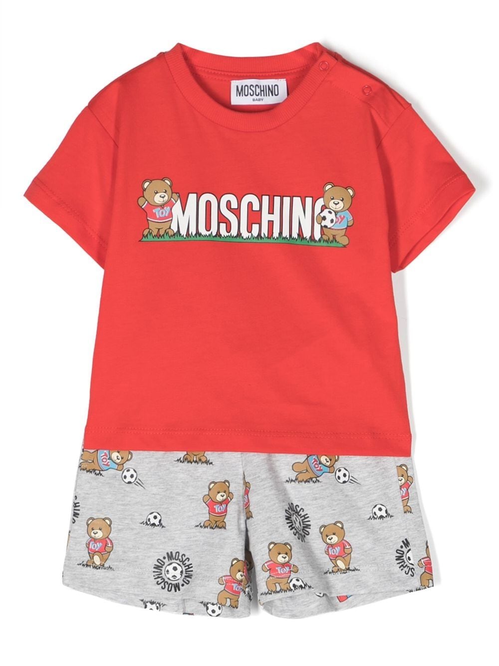 Moschino Kids Set aus T-Shirt und Shorts mit Teddys - Rot von Moschino Kids