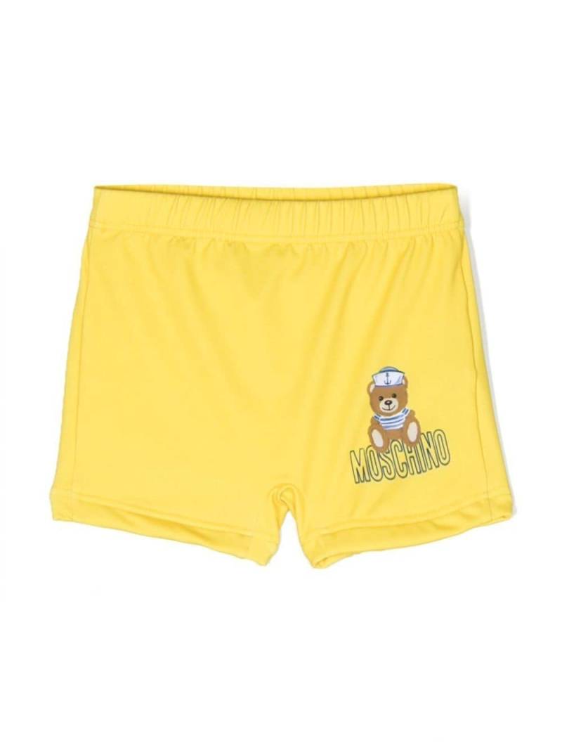 Moschino Kids Badeshorts mit Teddy-Print - Gelb von Moschino Kids