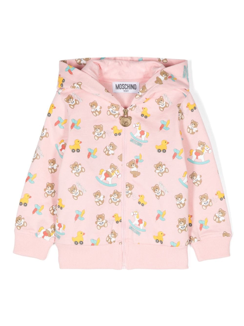 Moschino Kids Teddy Bear-print zip-up hoodie - Rosa von Moschino Kids