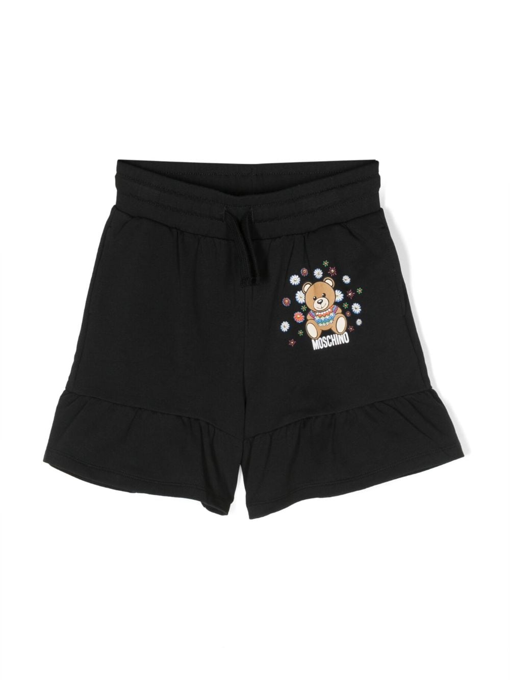 Moschino Kids Gerüschte Shorts mit Teddy - Schwarz von Moschino Kids