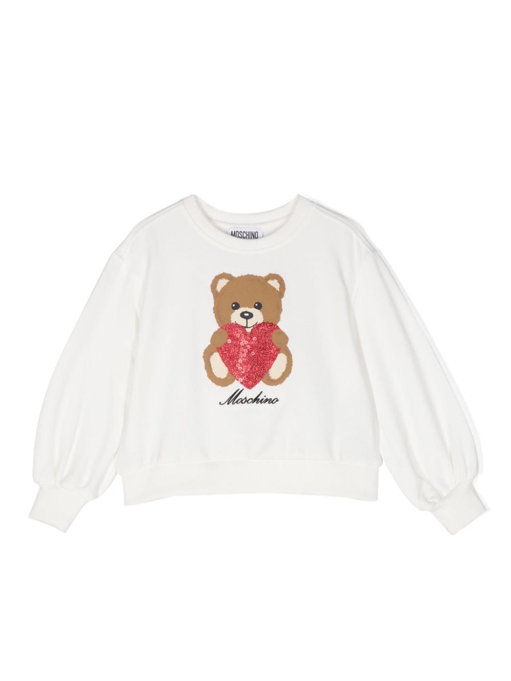 Moschino Kids Paillettenverziertes Sweatshirt mit Teddy - Weiß von Moschino Kids