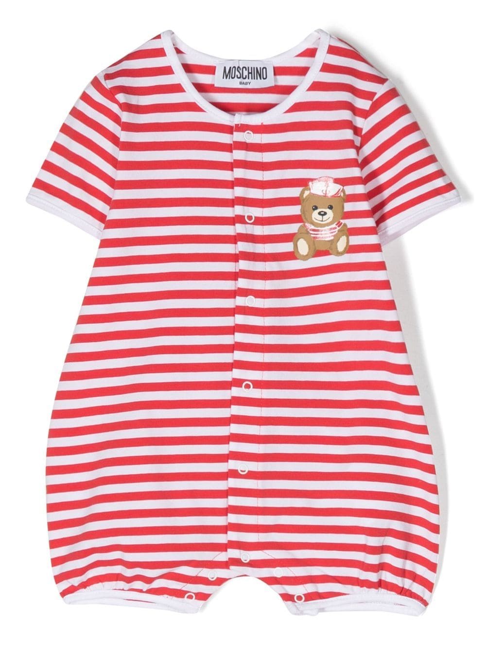 Moschino Kids Kurzer Strampler mit Streifen - Rot von Moschino Kids