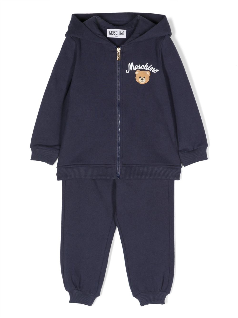 Moschino Kids Kapuzenjacke mit Teddy-Print - Blau von Moschino Kids