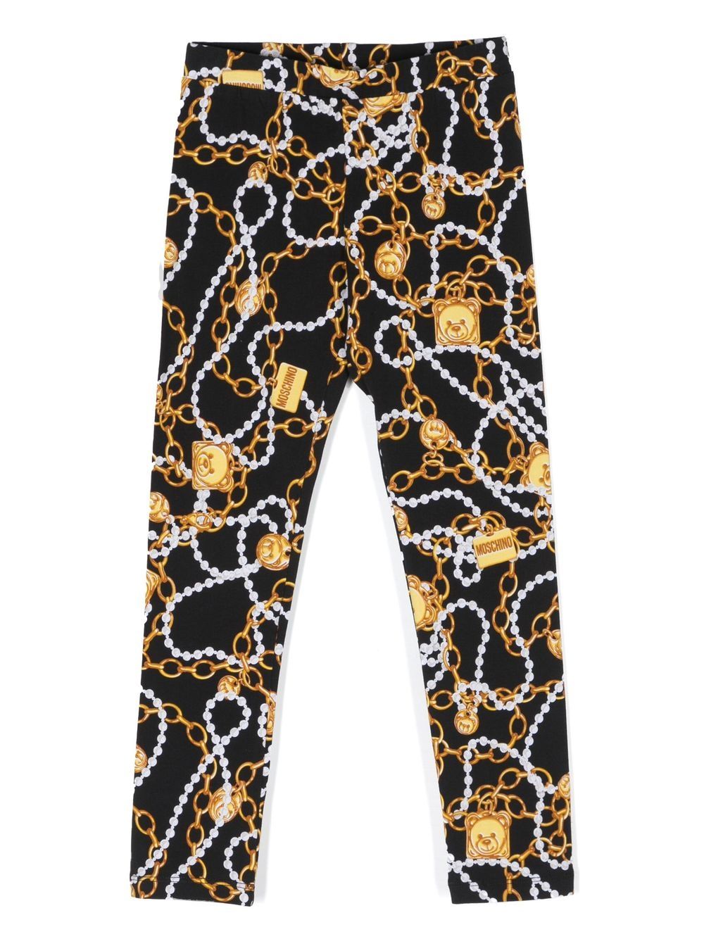 Moschino Kids Leggings mit Ketten-Print - Schwarz von Moschino Kids