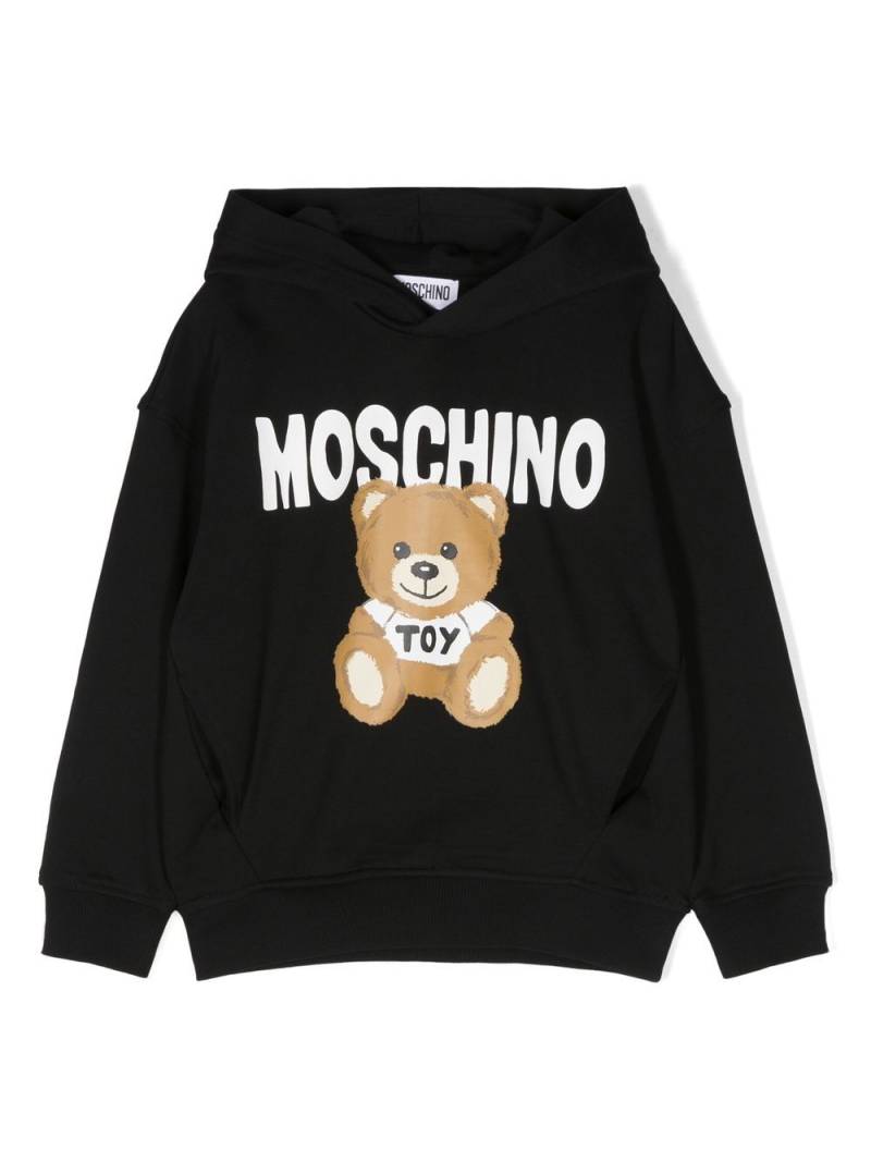 Moschino Kids Hoodie mit Teddy-Print - Schwarz von Moschino Kids