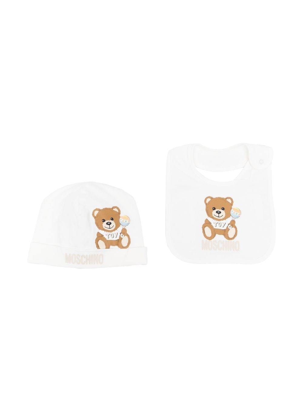 Moschino Kids Hut-Set mit Logo-Print - Weiß von Moschino Kids