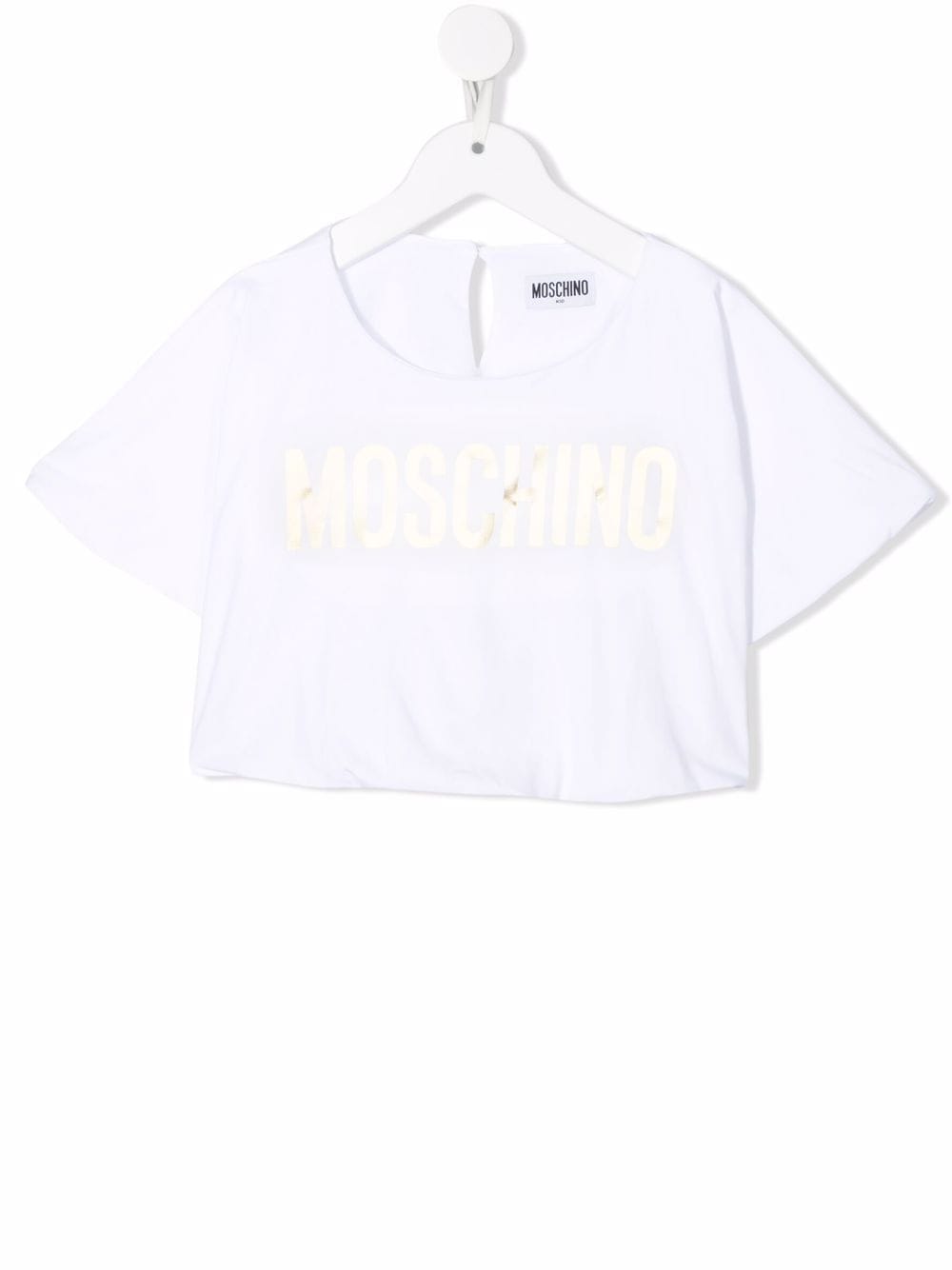 Moschino Kids Cropped-T-Shirt mit Logo-Print - Weiß von Moschino Kids