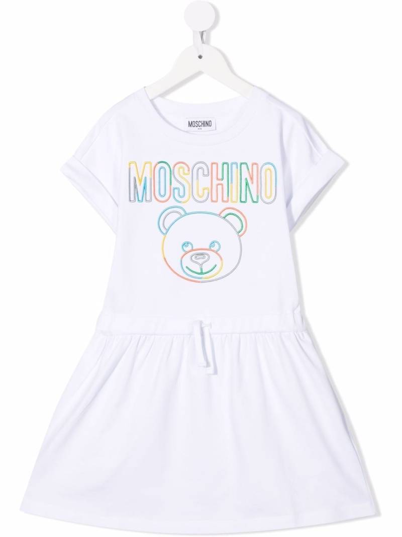 Moschino Kids T-Shirtkleid mit Logo-Stickerei - Weiß von Moschino Kids