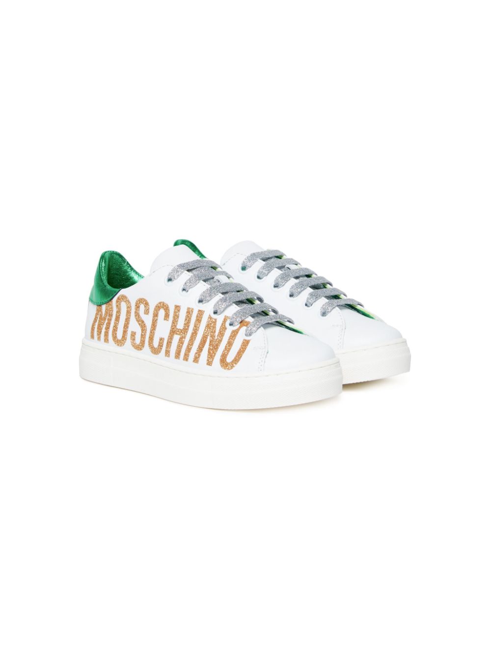 Moschino Kids Sneakers mit Glitter-Logo - Weiß von Moschino Kids