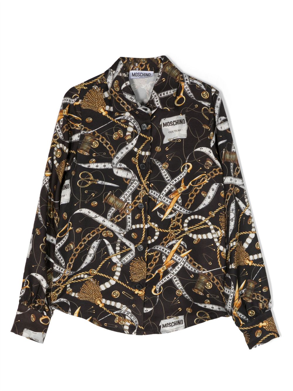 Moschino Kids Hemd mit grafischem Print - Schwarz von Moschino Kids