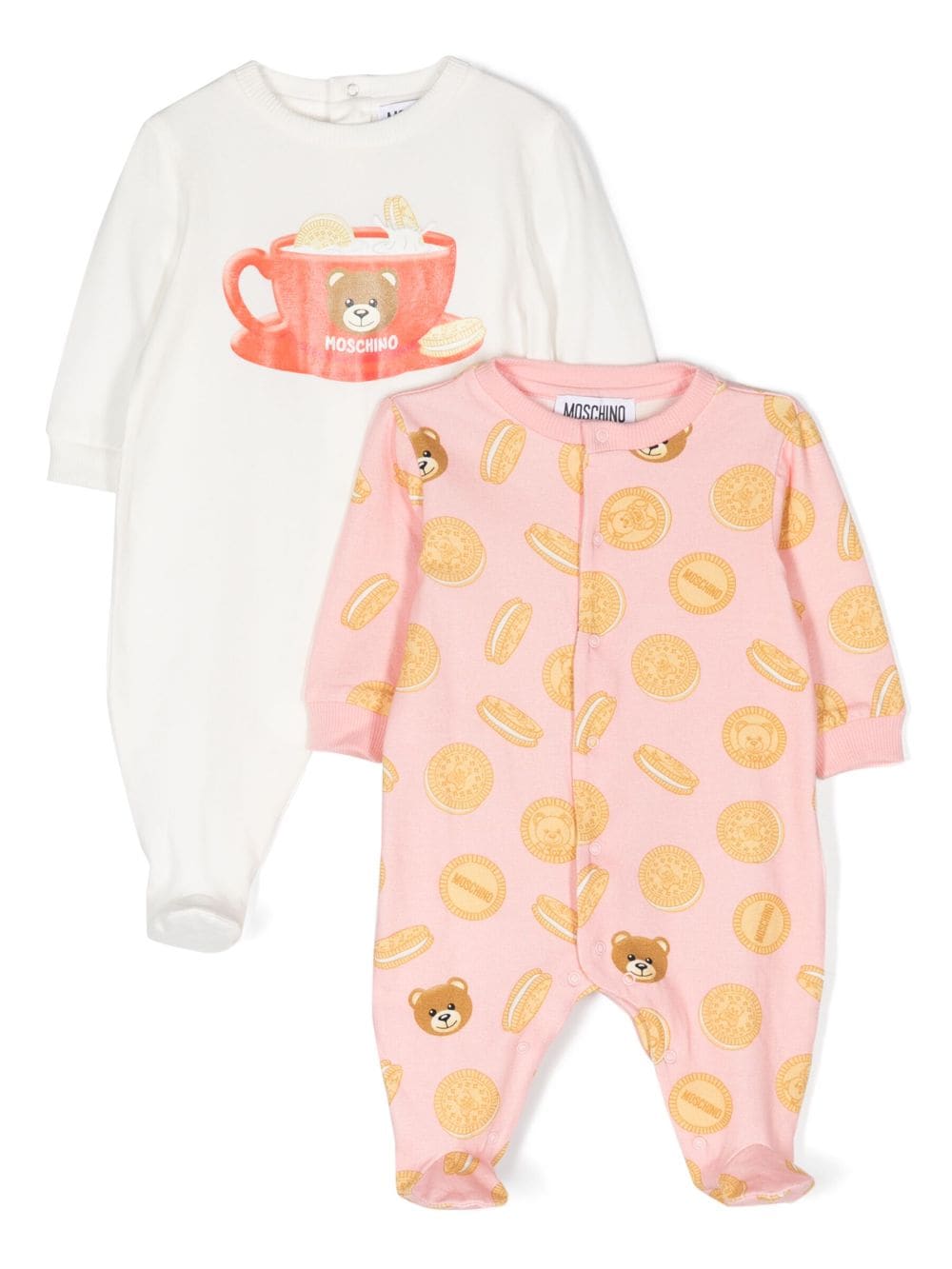 Moschino Kids Set aus zwei Stramplern mit Print - Weiß von Moschino Kids