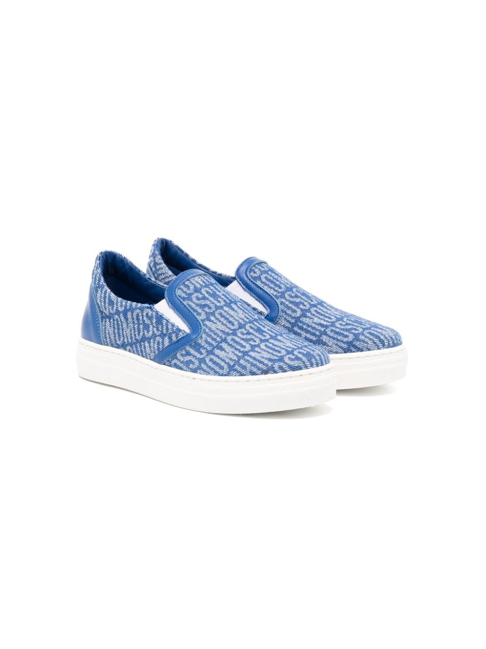 Moschino Kids Jeans-Sneakers mit Jacquard-Logo - Blau von Moschino Kids