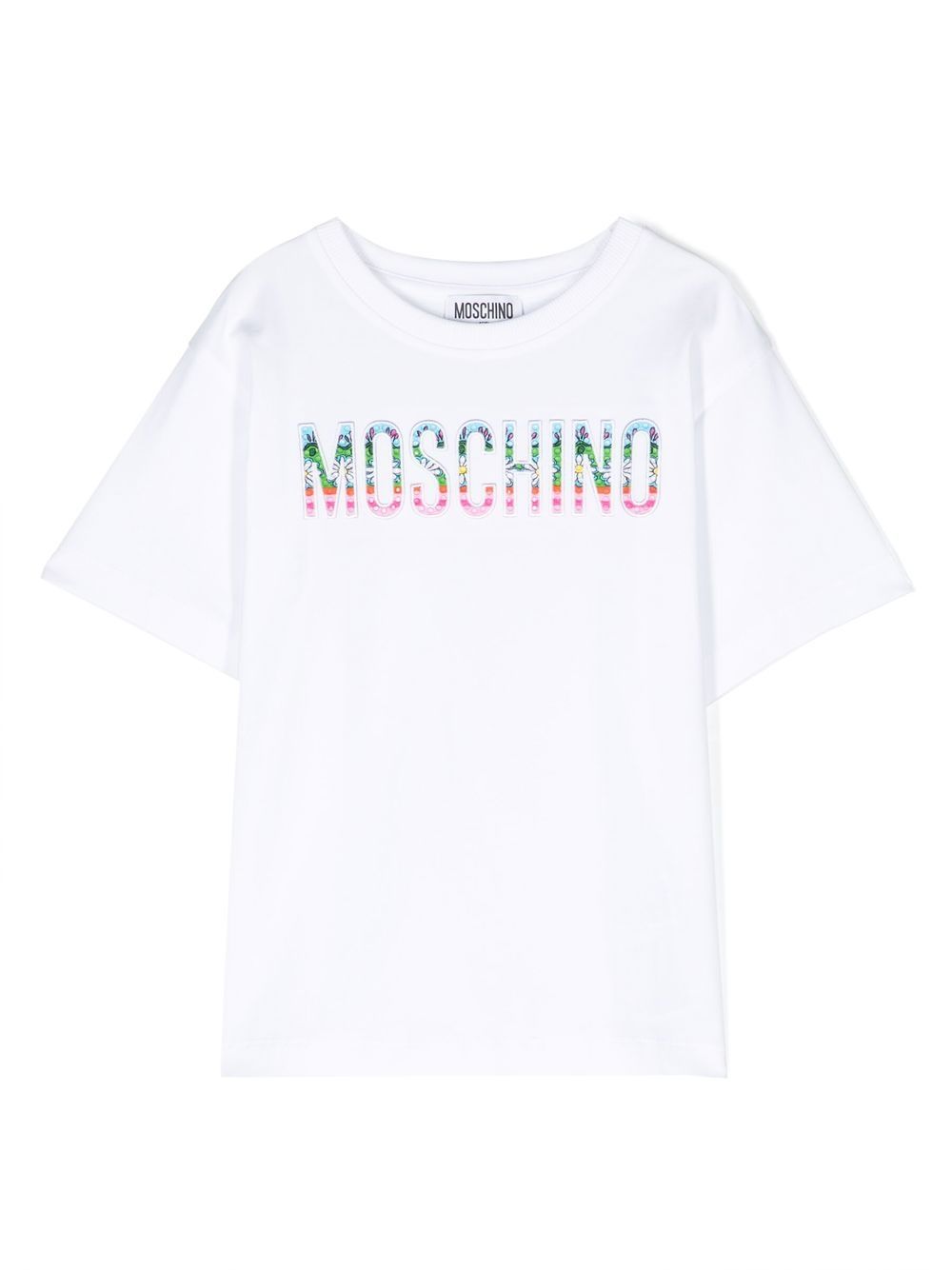 Moschino Kids T-Shirt mit Logo-Patch - Weiß von Moschino Kids