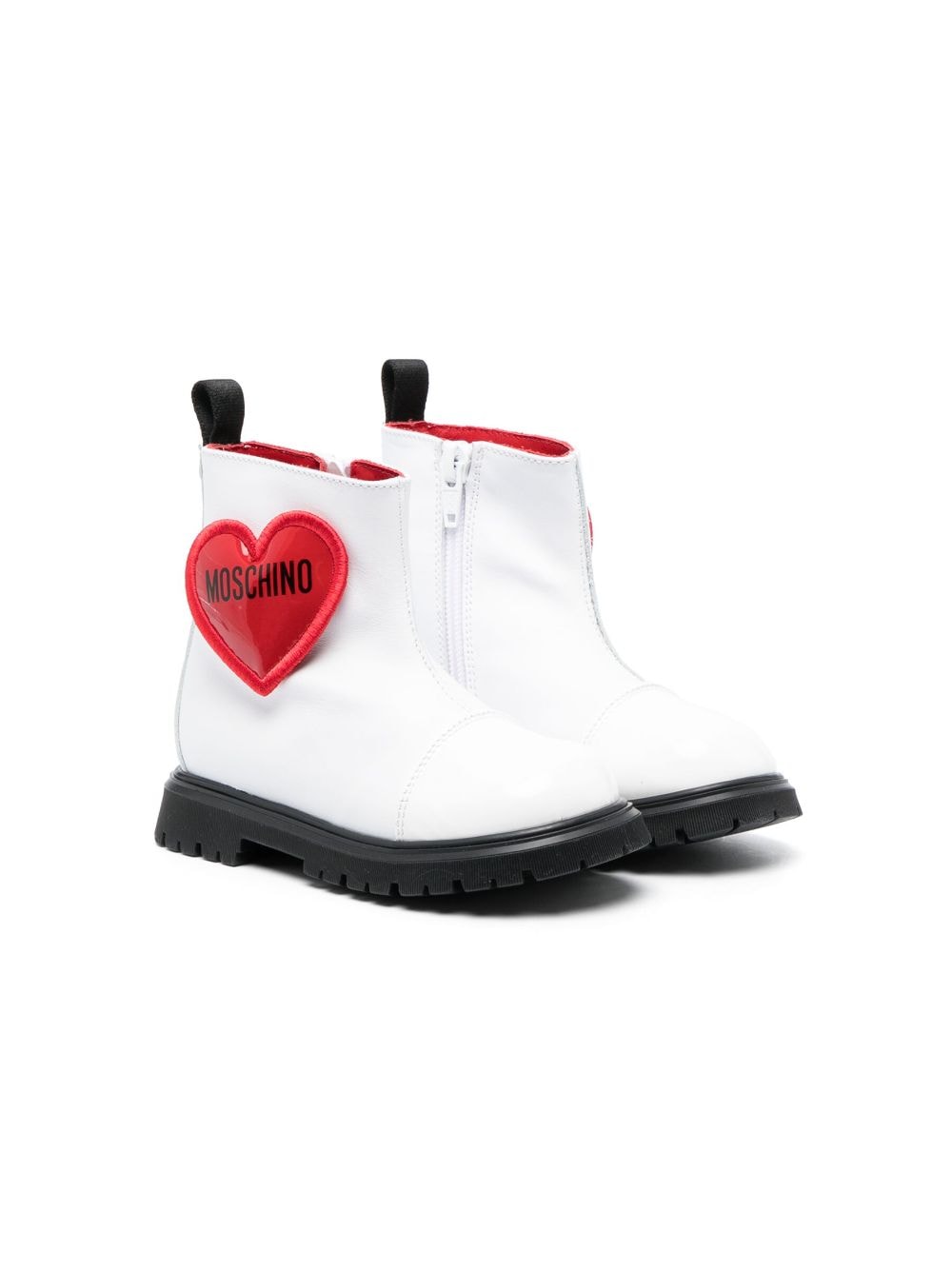 Moschino Kids Stiefeletten mit Logo-Patch - Weiß von Moschino Kids