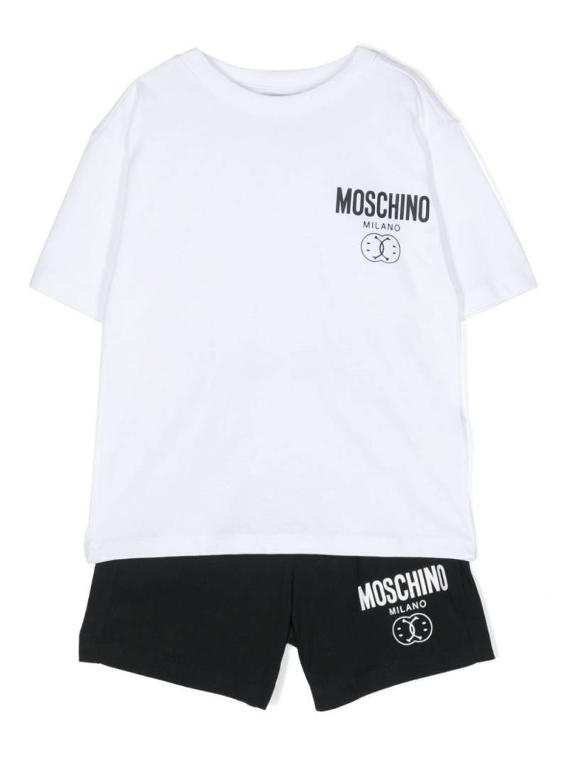 Moschino Kids Short-Set mit Logo-Print - Schwarz von Moschino Kids