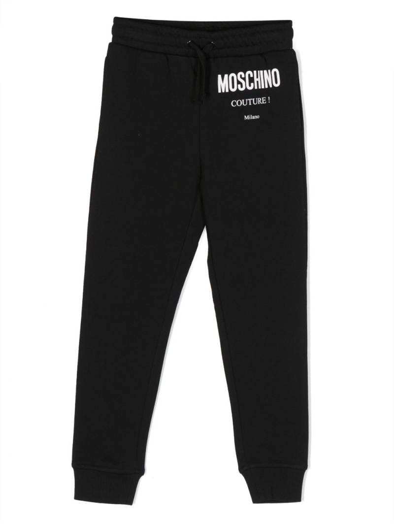 Moschino Kids Jogginghose mit Logo-Print - Schwarz von Moschino Kids