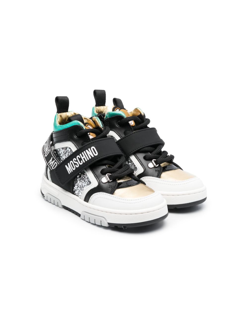 Moschino Kids Sneakers mit Logo-Print - Schwarz von Moschino Kids