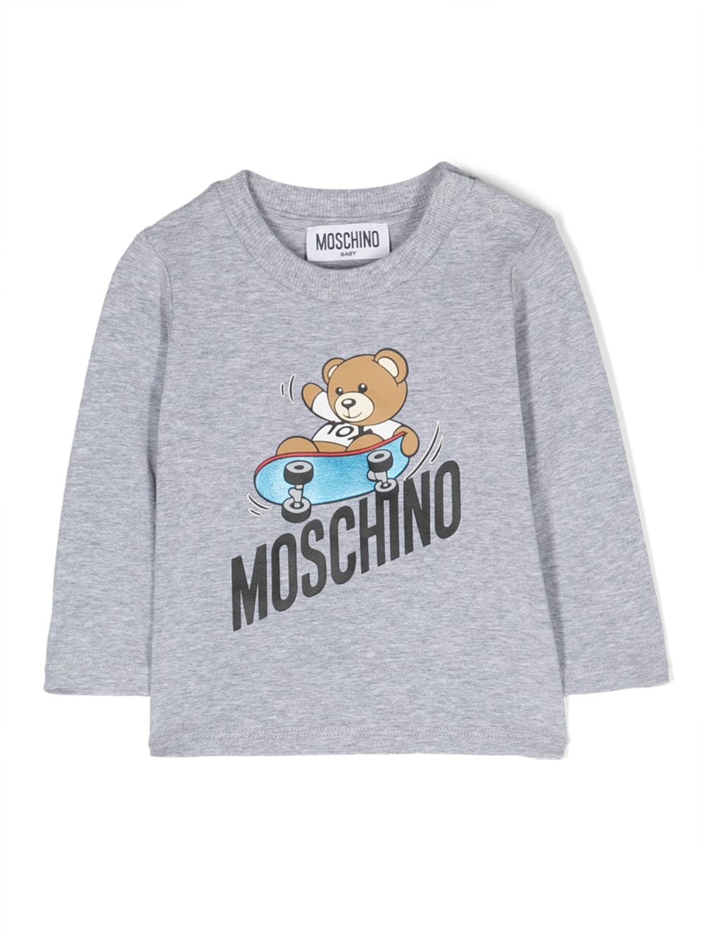 Moschino Kids Langarmshirt mit Logo-Print - Grau von Moschino Kids