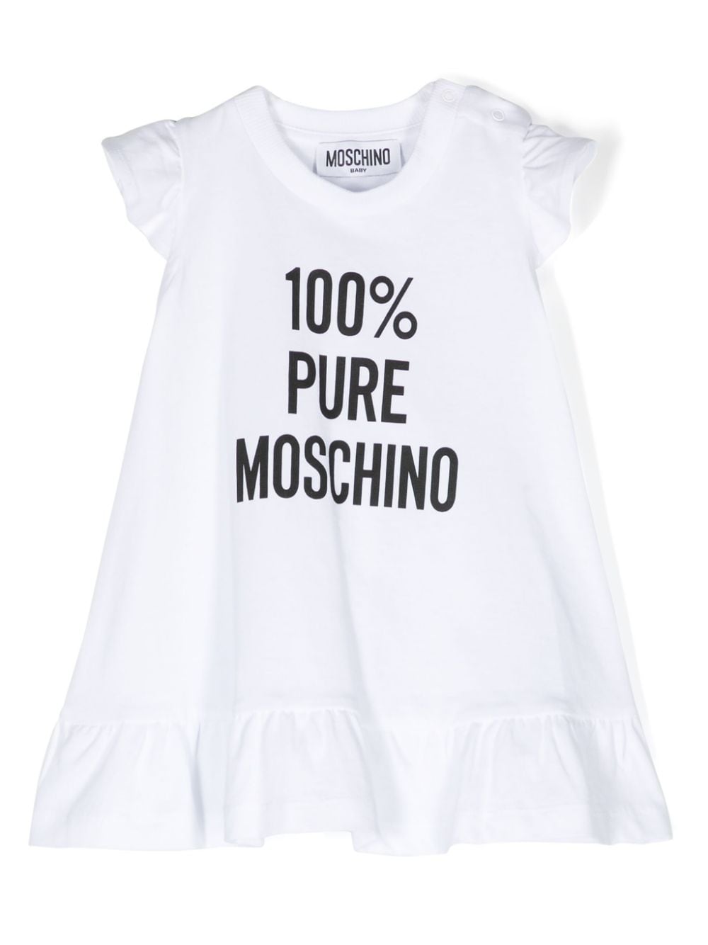 Moschino Kids Kleid mit Slogan-Print - Weiß von Moschino Kids