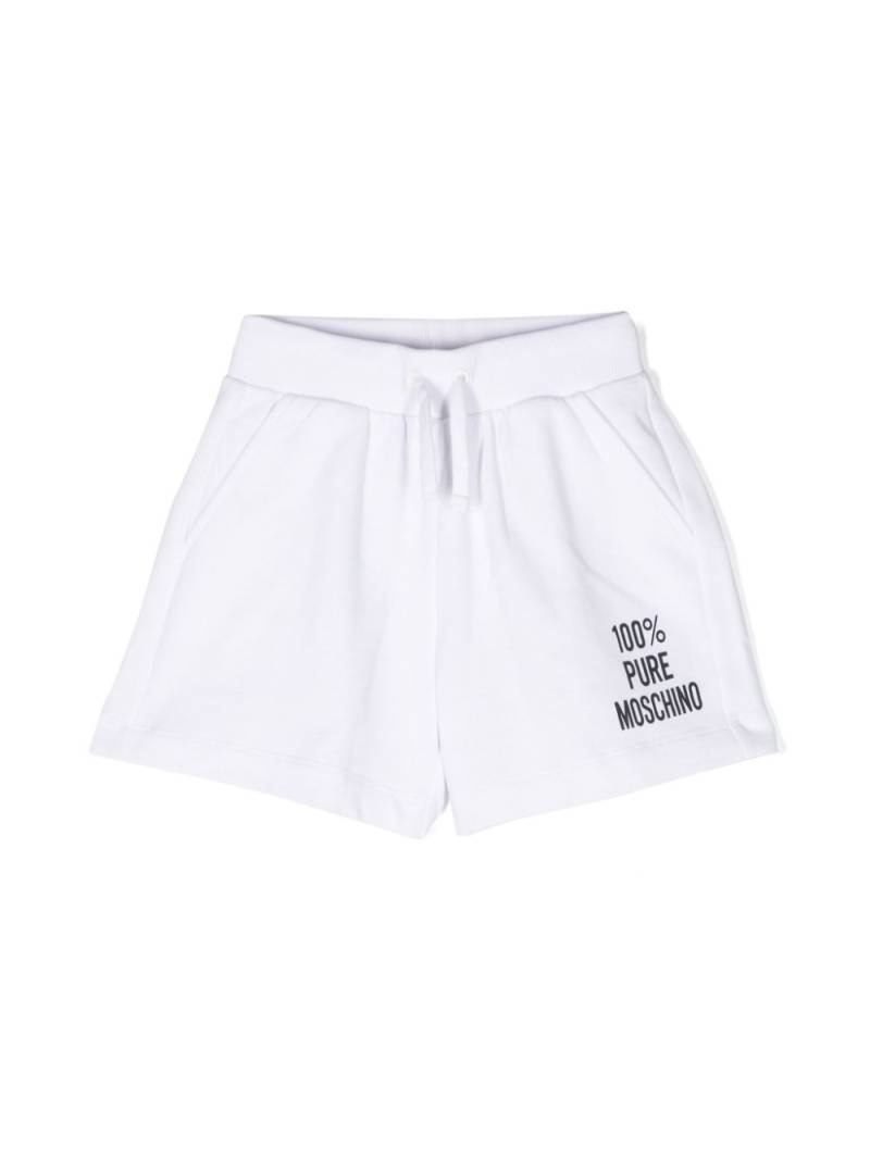 Moschino Kids Shorts mit Slogan-Print - Weiß von Moschino Kids