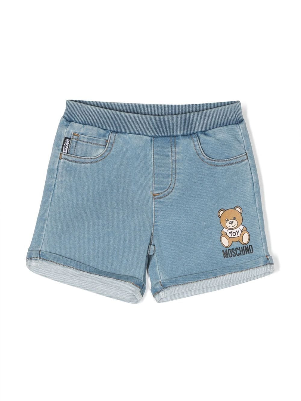 Moschino Kids Jeans-Shorts mit Teddy - Blau von Moschino Kids