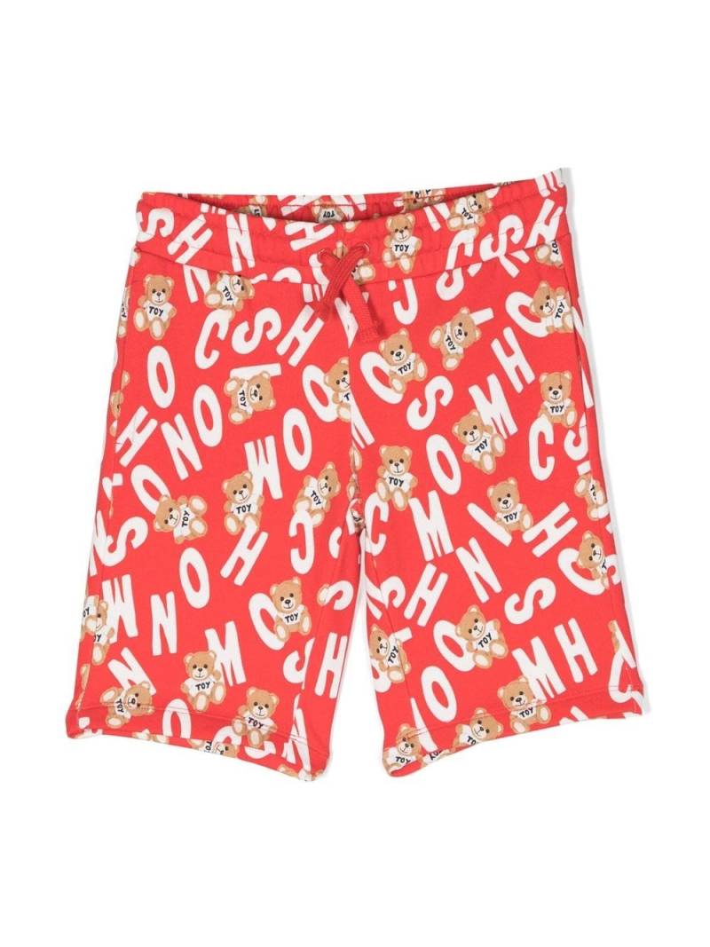 Moschino Kids Shorts mit Teddy-Print - Rot von Moschino Kids