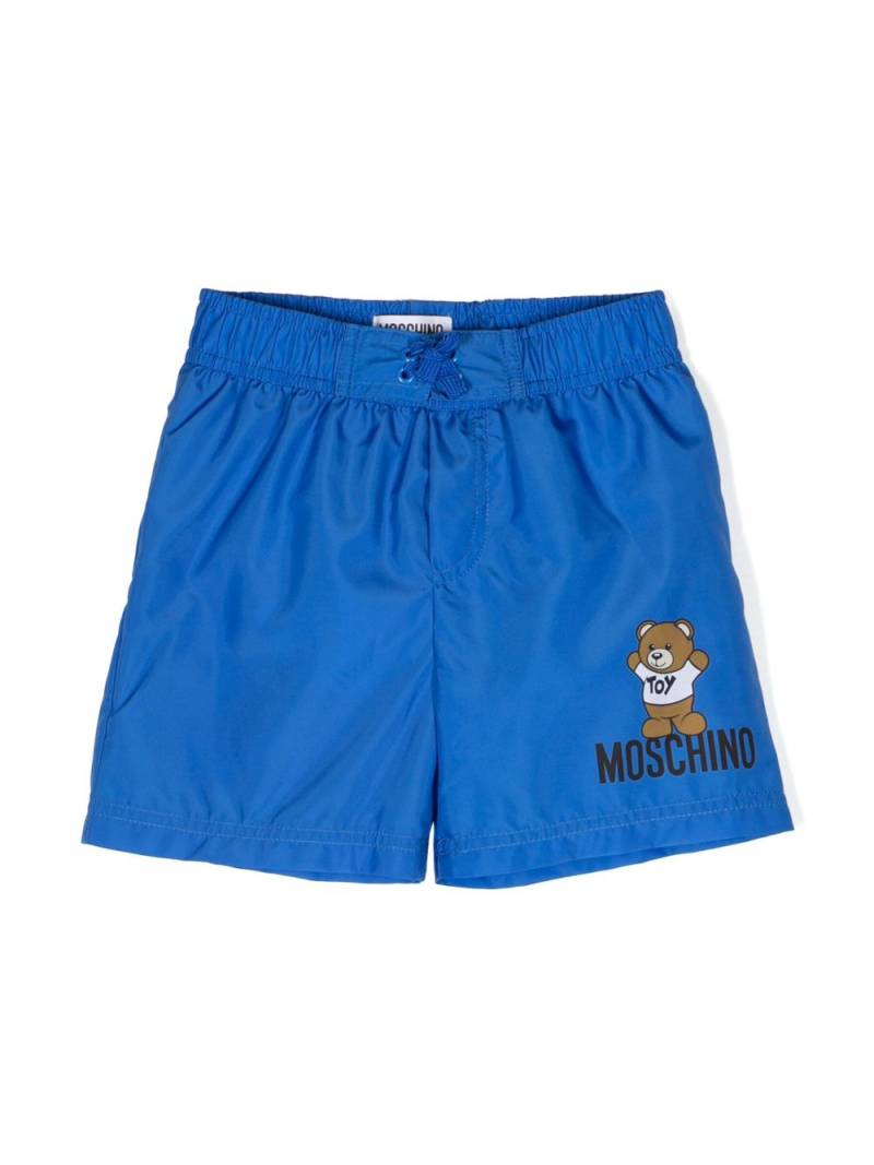 Moschino Kids Badeshorts mit Teddy-Print - Blau von Moschino Kids