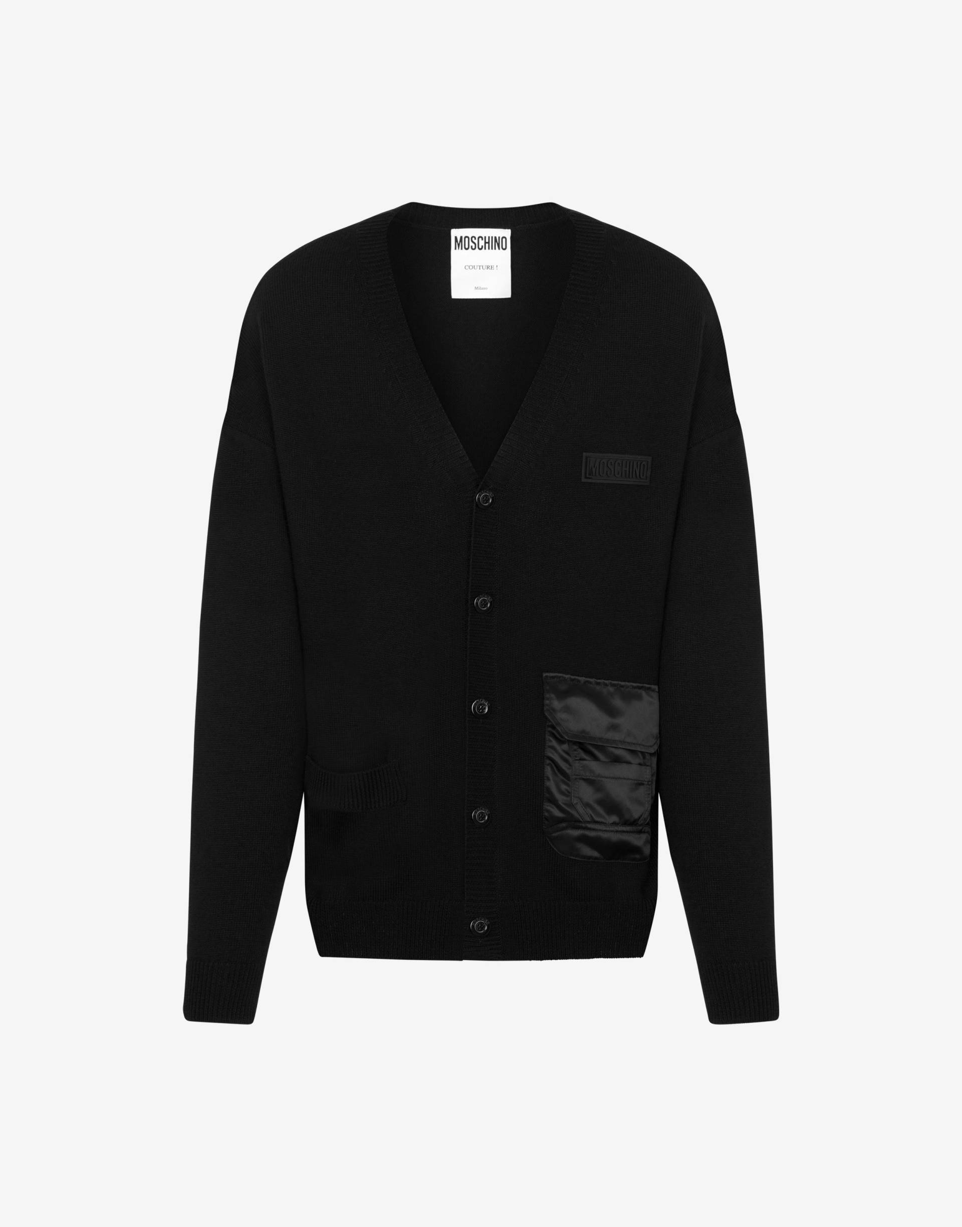 Cardigan Aus Wolle Multipocket Details von Moschino