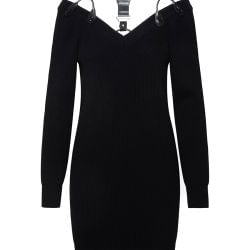 Elegantes Schwarzes Wollkleid Von Moschino von Moschino