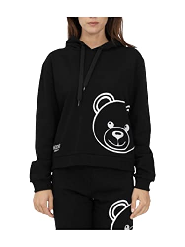 Felpa donna Moschino con cappuccio nero con stampa bear E23MO07 ZUA1716 9021 M von Moschino