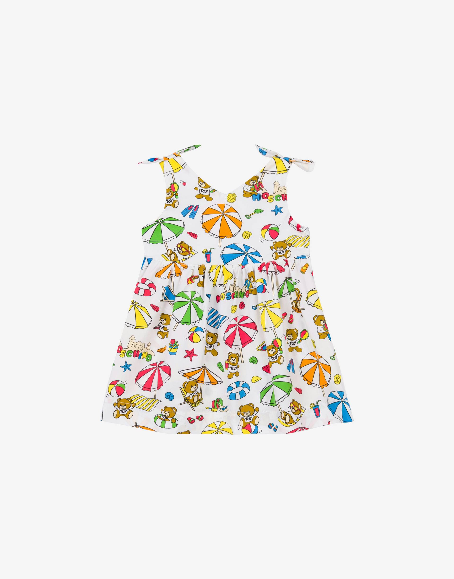 Kleid Aus Popeline Beach Teddy Bear von Moschino