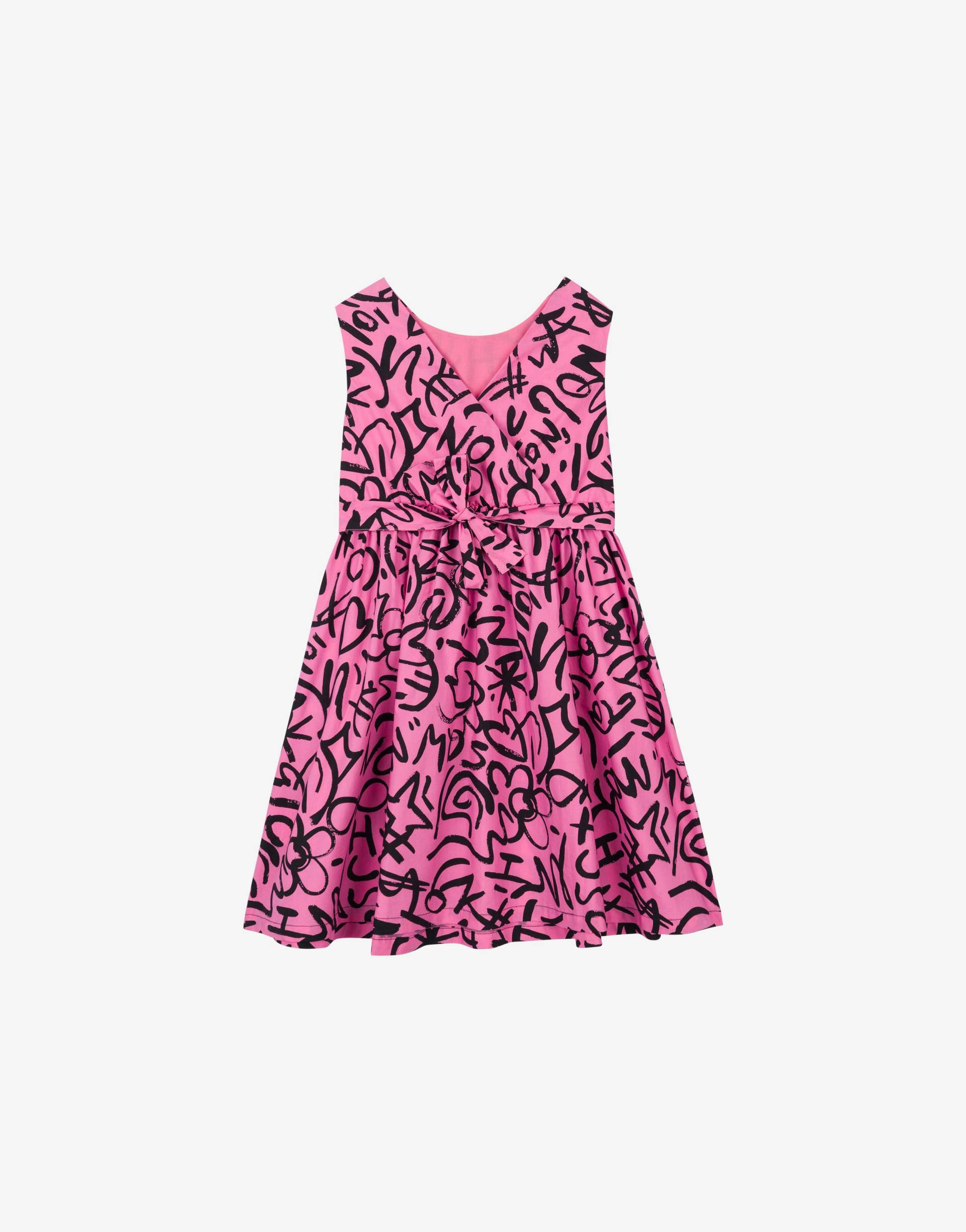 Kleid Aus Popeline Scribbles Print von Moschino