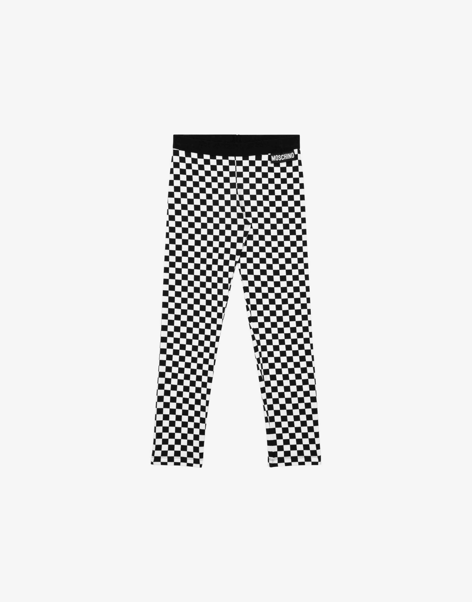 Leggings Aus Jersey Check Print von Moschino