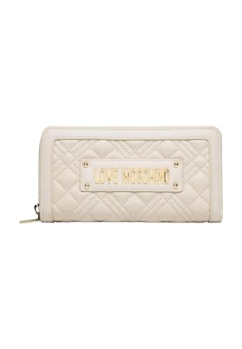 MOSCHINO Quilted PU elfenbein Geldbörse, elfenbein, Taglia Unica von Love Moschino